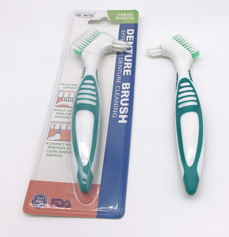 Premium Hygiene Denture Cleaning Brush Set, Multi-Layered Bristles & Ergonomic Rubber Handle, for Denture Care(Purple & Green) Purple & Green - BeesActive Australia