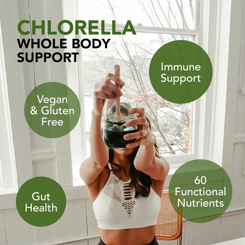 Sun Chlorella Powder 3g Single-Serve Packets, B12-Vitamin D Support, 30ct | Pulverized Cell Wall Unlocks 60+ Nutrients, Non-GMO Whole-Food Formula; Supports Immune & Digestive Health Herbal 30 Ounce (Pack of 1)