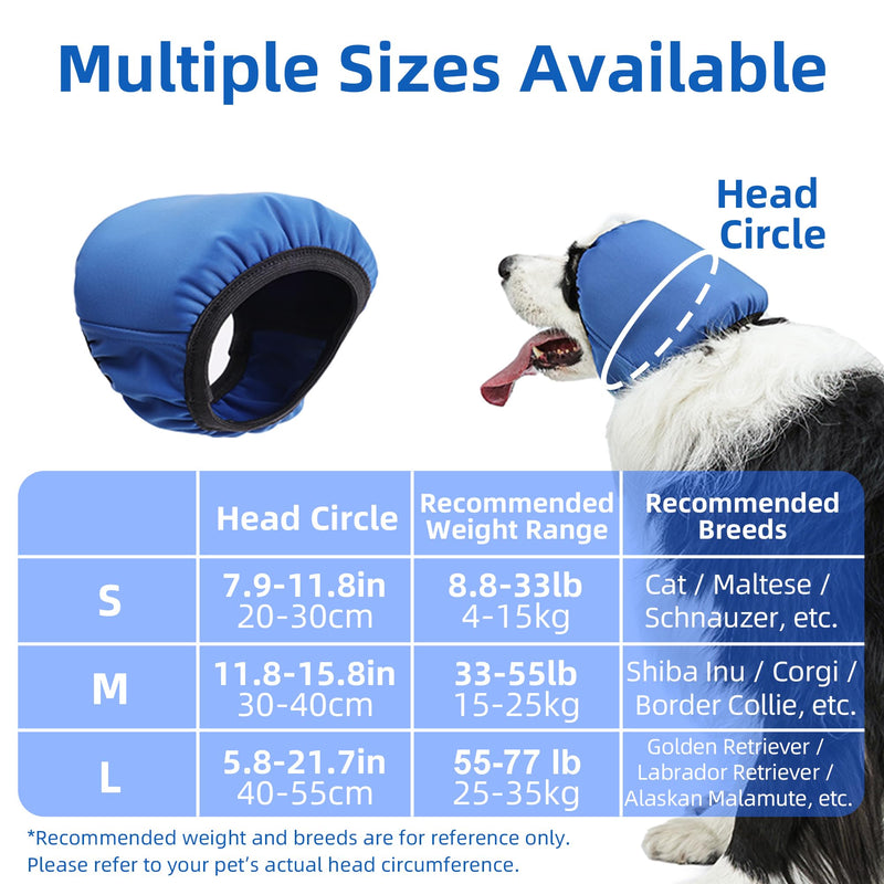 Pet Ear Protection Muffs for Dogs and Cats, Noise Reducing & Water Resistant Dog Ear Covers for Bathing and Calming (M) M