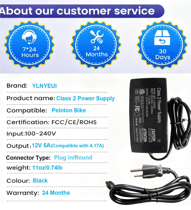 for Peloton Bike Power Cord Replacement, Charger Plug for Original PL-01 PLTN-RB1V1 RB1VO RB1VQ ATS050TP121, Cross Training Bike, Avoid Stretching or Shifting The Cycle Bike, 12V - BeesActive Australia