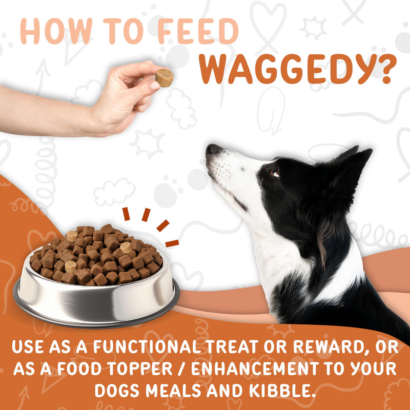 waggedy Hip and Joint Turmeric – Complete Dog Supplements for Joints with Glucosamine, MSM, HA & Omega Fatty Acids — Daily Glucosamine for Dogs to Improve Flexibility & Mobility (120 Dog Chews) Turmeric Hip & Joint 120 Count