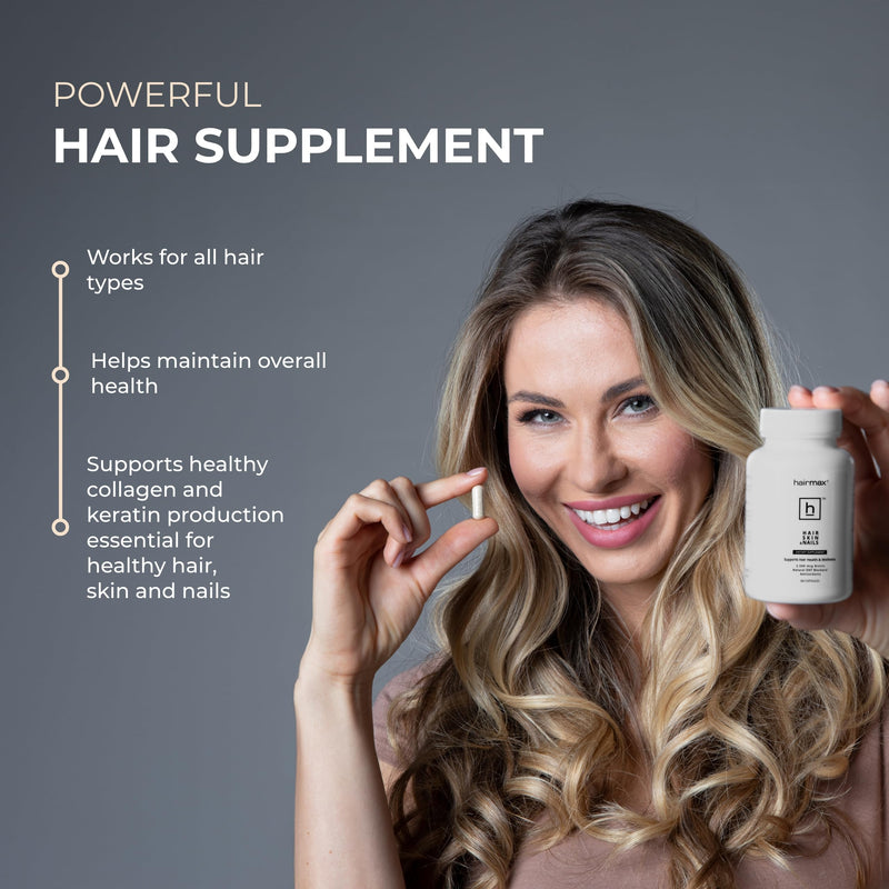 Hairmax Hair, Skin & Nails Dietary Supplement, 2500mcg Biotin, 2-Pack | Hair Loss & Hair Regrowth Treatment with DHT Blocker, MSM & Antioxidants Pack of 2