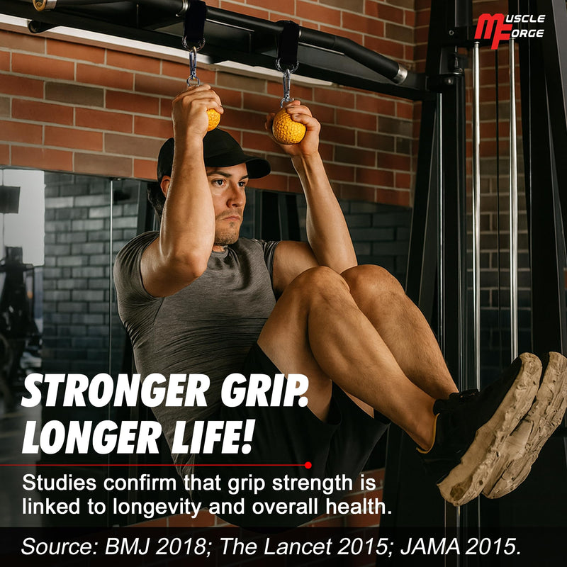 Pull Up Grips Ball – Enhance Grip Strength & Forearm Training – 2.8inch Non-Slip Surface Grip Balls – Includes Carabiners & Straps – Max Load 530lbs – Ideal for Climbing, Calisthenics