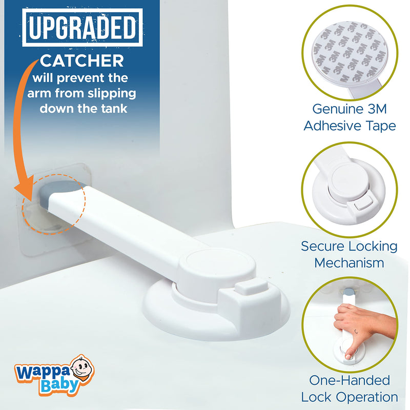 Toilet Locks Baby Proof (2-Pack) Ideal Baby Proof Toilet Lid Lock with Arm ‚Äì No Tools Needed Easy Installation with 3M Adhesive ‚Äì Top Safety Toilet Seat Lock ‚Äì Fits Most Toilets, White 2 Count (Pack of 1) - BeesActive Australia