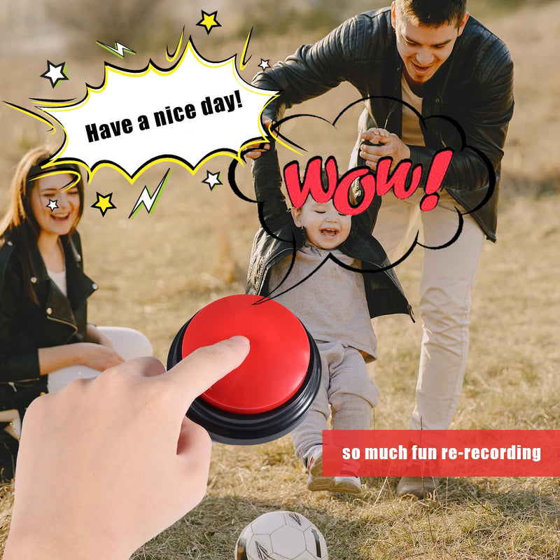 Pet Communication Button for Dogs, 30 Seconds Voice Recording Button Dog Pet Training Buzzer Pet Interactivity Device Dog Bells for Potty Training, Not Include Batteries (Red) - BeesActive Australia