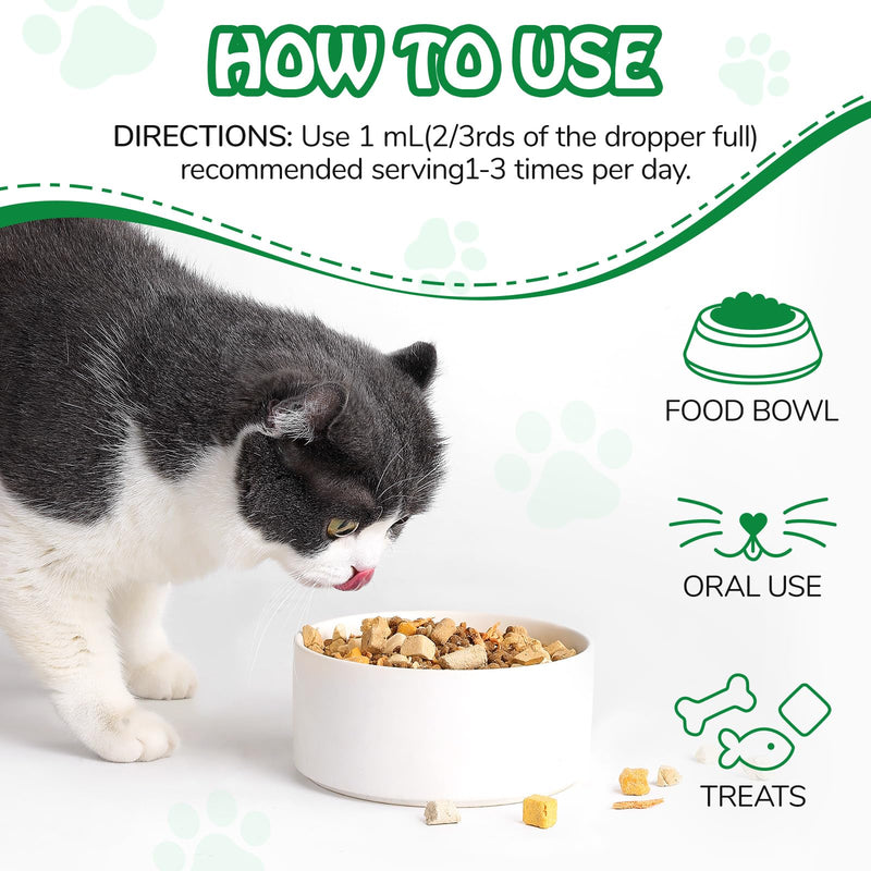 Cat Antibiotics For Infections, Antibiotics For Cats - Support Cat Allergy Relief & Uti Treatment & Itch Relief & Immune,Improve Respiratory System & Promote Digestion,Multivitamin 60 ml