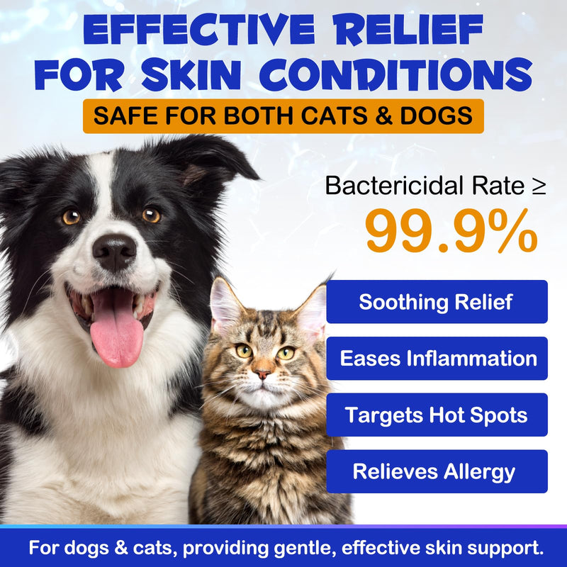 Anti Itch Spray for Dogs, Cats, Horses - Itch Remedies Relief Spray & Hot Spot, Bites, Scrapes, Irritated Skin for Dogs, Irritated Dry Itchy Skin - Pet Skin Care Treatment- 120ml / 4 oz