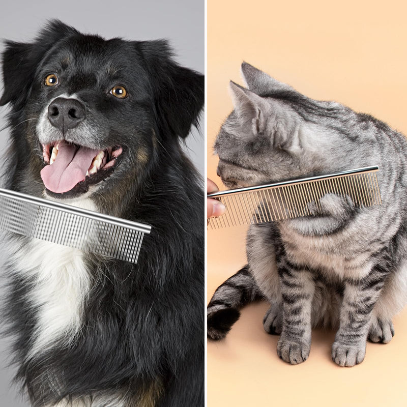 Odoland Dog Brush Grooming Care Kit - Dog Brush, Dog Slicker Brush, Undercoat Rake, Dog Hair Removal Comb, Pet Nail Clippers, Shedding Tool for Long matted Haired Cat and Puppy Blue - BeesActive Australia