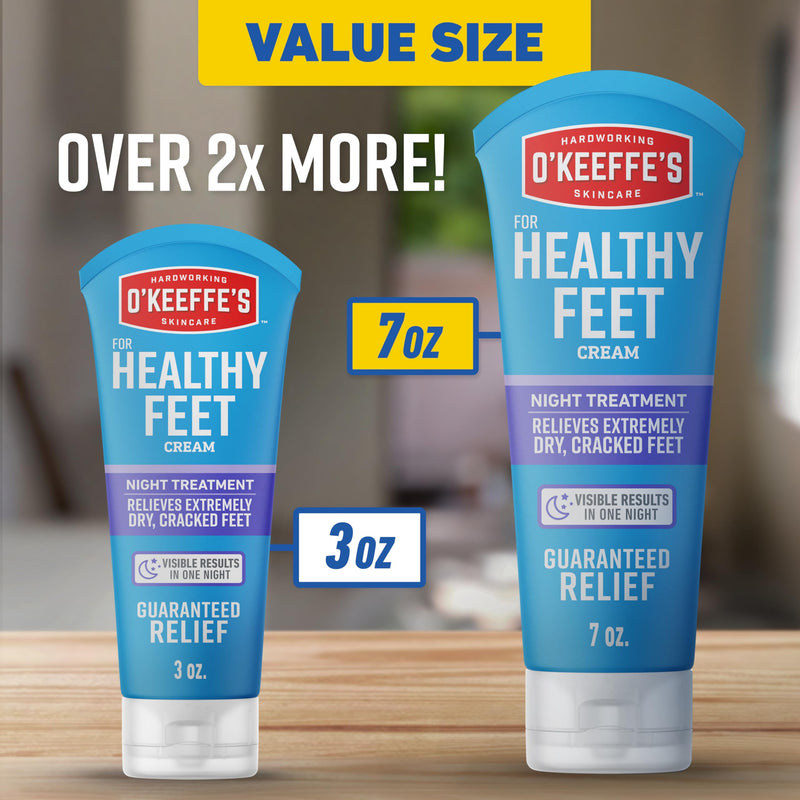 O'Keeffe's for Healthy Feet Night Treatment Foot Cream - 7 oz Tube (1 Pack) - Guaranteed Overnight Relief for Extremely Cracked, Dry Feet, Repairing Skincare, Instantly Boosts and Retains Moisture Levels 7 Ounce (Pack of 1) - BeesActive Australia