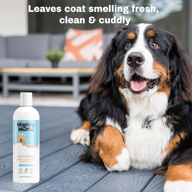 Mighty Mutt Shed Control Shampoo – Deshedding Dog Shampoo | Fresh Scent | Softens & Nourishes Coat | Reduces Shedding | Hypoallergenic, Anti-itch Dog Shampoo Shedding Control – Fresh Breeze | 16 fl oz - PawsPlanet Australia
