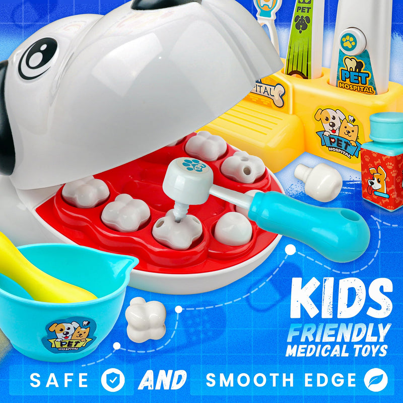 SMILESSKIDDO Dentist Kit for Kids - 26 Pcs Doctor Play Set with Dental Tools and Medical Accessories, Pretend Play for Toddlers - Educational Gifts for Girls Boys 3 4 5 6 7 8 - BeesActive Australia