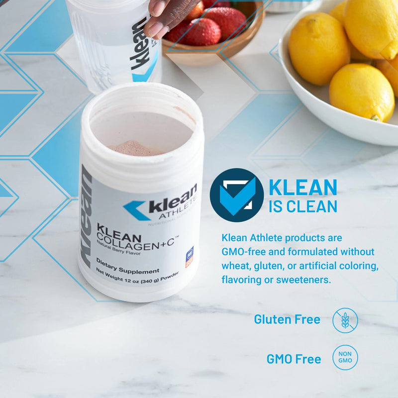 Klean Athlete Klean Collagen+C, Natural Tropical Fruit Flavor, 11.8 Ounces | Supports Musculoskeletal Health to Help Optimize Performance and Mobility*, Supports Healthy Joint and Connective Tissue*
