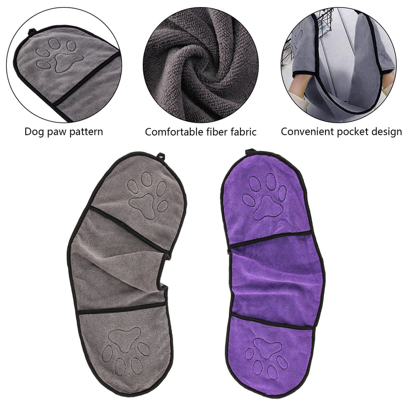 Niuhong 2 pieces large pet towel microfibre pet bath towel warm dog towel soft cat towel dog quick drying absorbent dry towel drying absorbent small dogs cats bathing - BeesActive Australia