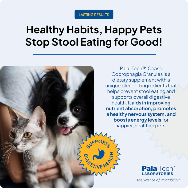Pala-Tech Cease Coprophagia Granules - Dog Eating Poop Deterrent - Stops Stool Consumption - Supports Healthy Digestion - 450 gm No Poo Granules With B-Complex vitamins - Made in USA