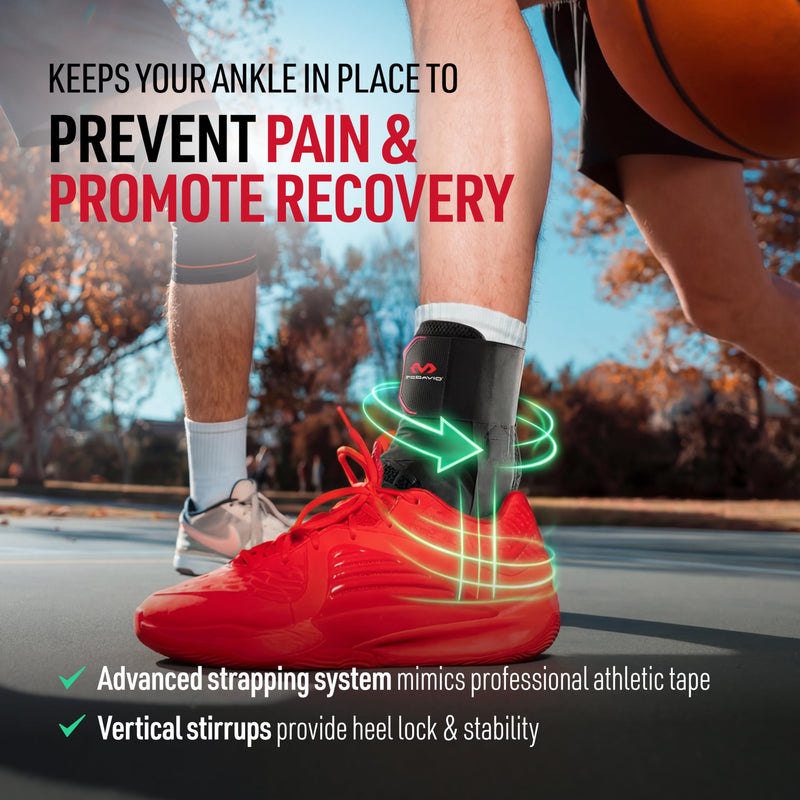 McDavid Ankle Brace Ultralight for Sprained Ankle, Figure 8 Ankle Braces, Lace up Ankle Brace, Ankle Braces for Men and Women, Ankle Support Brace and Stabilizer Medium Black