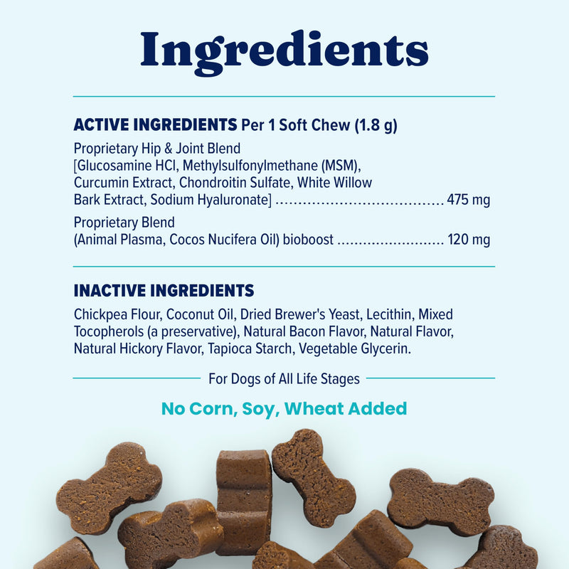 Solid Gold Hip and Joint Supplement for Dogs - Glucosamine Chondroitin MSM for Advanced Joint & Mobility Support - Omega 3 Fish Oil Antioxidant & Immune Health Support Complete Joint Health - 60 Chews