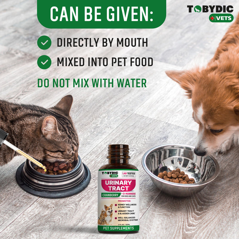 Cat & Dog UTI Treatment & Urinary Tract Infection Remedy with Cranberry & D-Mannose - Feline Natural Medicine for UTI Relief - Kidney + Bladder Support Supplement - Pet Renal Health 1 Pack (60 ml)