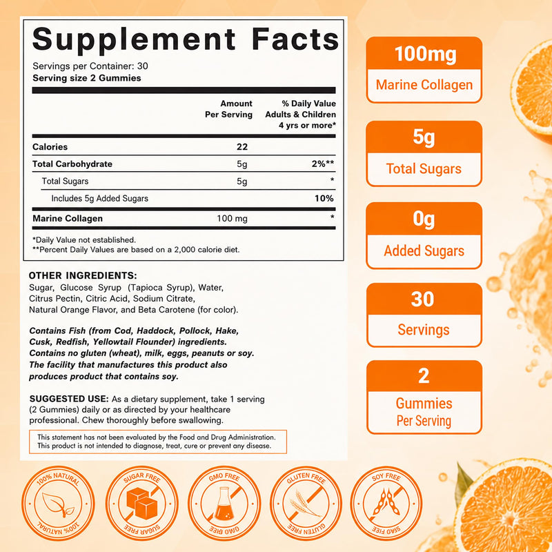 LIVS Collagen Gummies – Supports Skin, Hair, Nails & Joint Health | Hydrolyzed Collagen Supplement for Women & Men | Natural Orange Flavor | Gluten Free & Non-GMO | 120 Gummies/60 Servings 60 Count (Pack of 2)