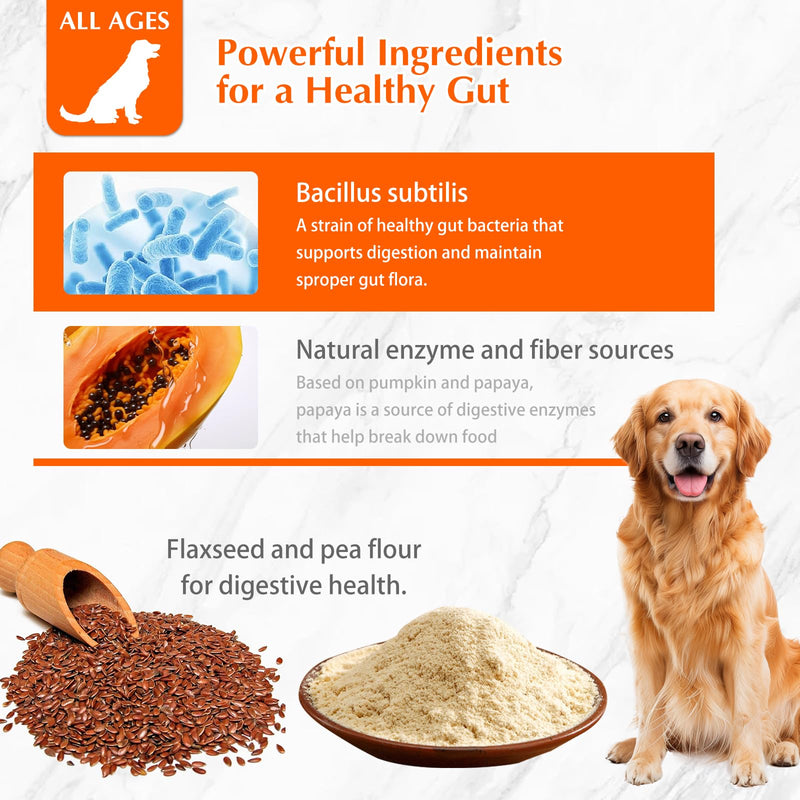 120 Chews Probiotics for Dogs with Digestive Enzymes for Gut Health, Gut Digestive Health Probiotic Chews Immune & Bowel,Functional Dog Supplement Chew for Pet Immune (300g)