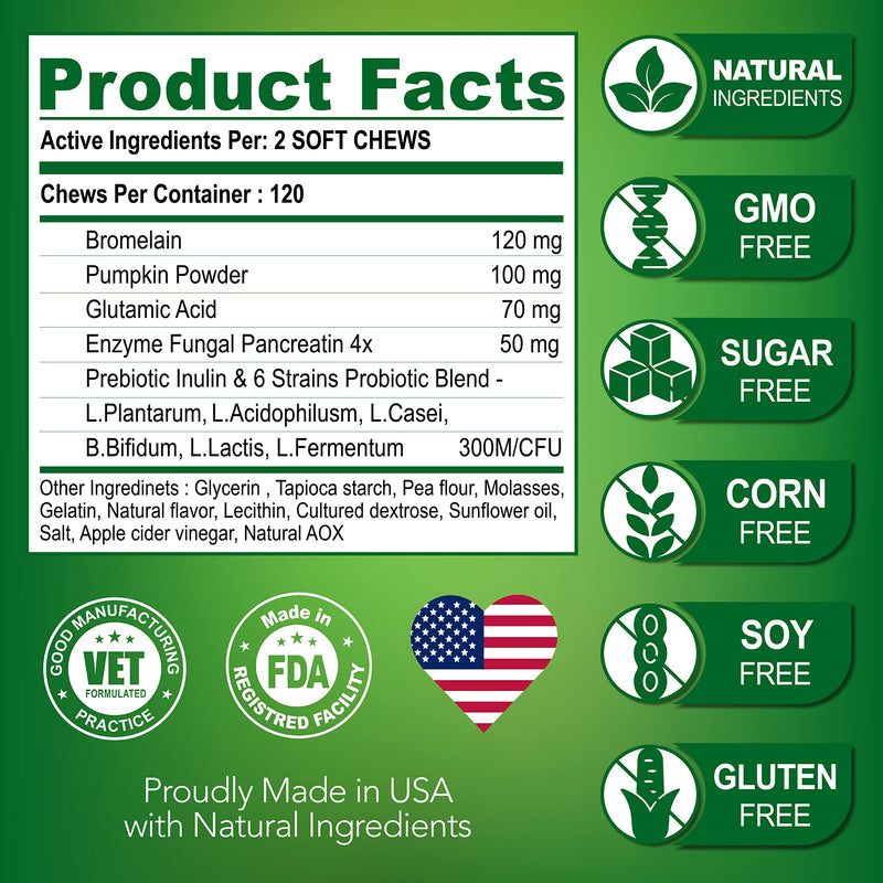 Vet Promise No Poo Chews for Dogs - Coprophagia Stool Eating Deterrent for Dogs - Prevent Dog from Eating Poop - Stop Eating Poop - Probiotics & Digestive Enzymes Supplement - Made in USA Probiotic No Poo Treats No Poo Treats - 120 Ct - BeesActive Australia