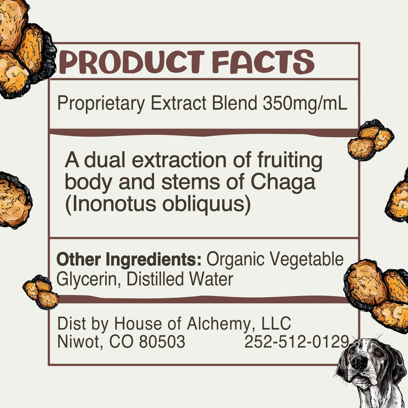 MycoDog Chaga Mushroom Supplement for Dogs - Immune Defense & Antioxidant Support - Natural Vitality & Wellness Drops