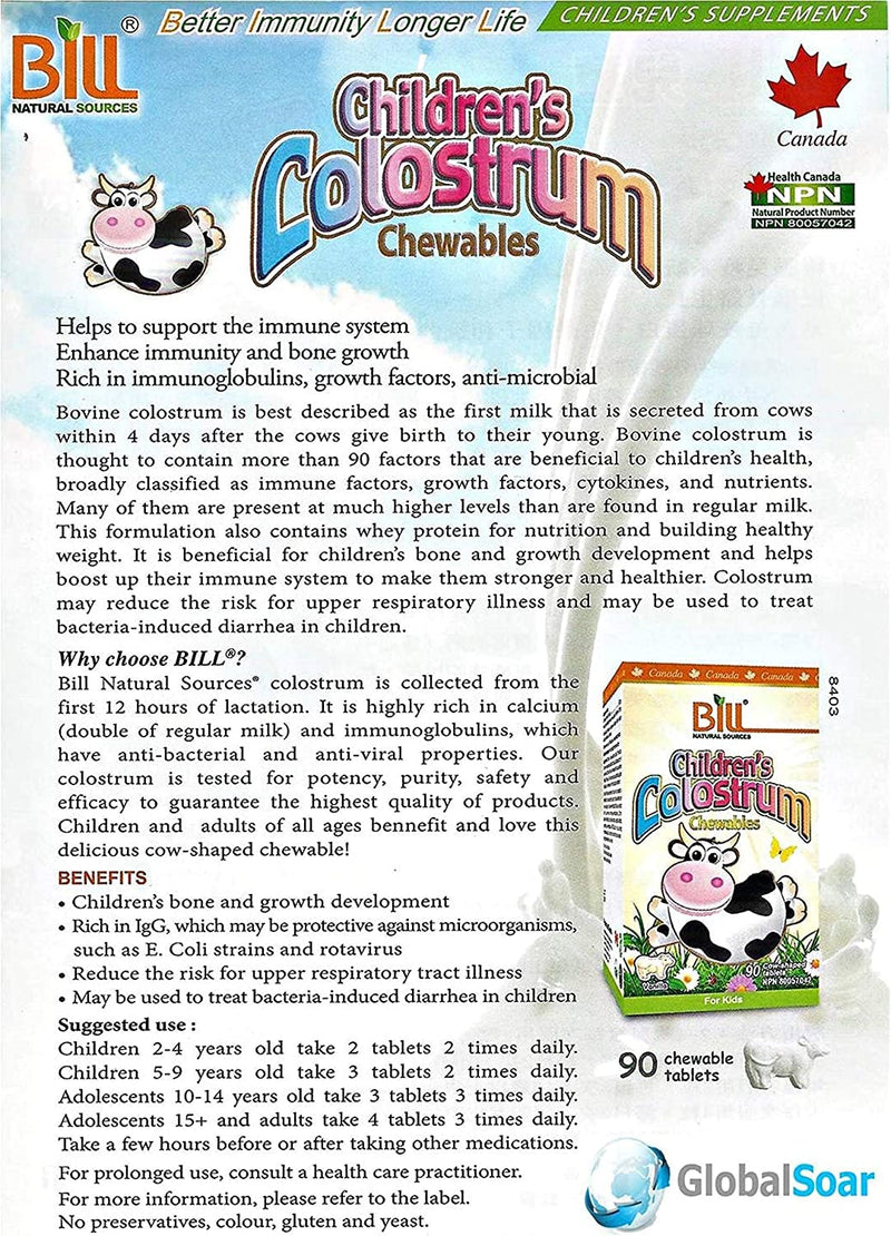 Bill Beauty Children's Colostrum, 90 chewables