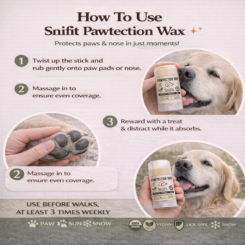 Dog Paw Balms – Organic Lick-Safe Paws Balm, Moisturizing Dogs Paw Protector for Cracked Paws & Dog Nose Balm – Soothing, Plant-Based Pet Balm Dogs & Cats with Natural Scent 50g