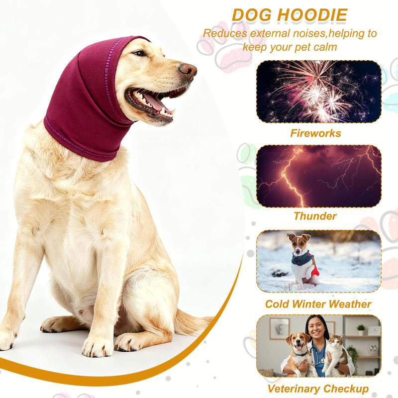 Dog Head Wrap, Cat Ear Wrap Ear Muffs Quiet Head Cover Sleeves Anxiety Ease Head Protection No Shake, (Light Blue, M), Intended for Pet Grooming/Force Drying/Fireworks Light Blue