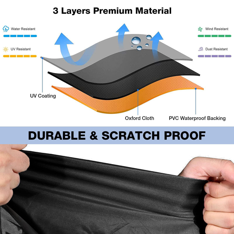 NEVERLAND Trailerable Boat Cover Waterproof Heavy Duty Marine Grade Polyester Canvas Fits V Shape/V-Hull and Tri-Hull Runabouts, Pro-STYL, Bass Boats (Boat Length 17-19ft, Beam Width up to 102",Black) Black C: 17'-19' Long, Beam width up to 102"