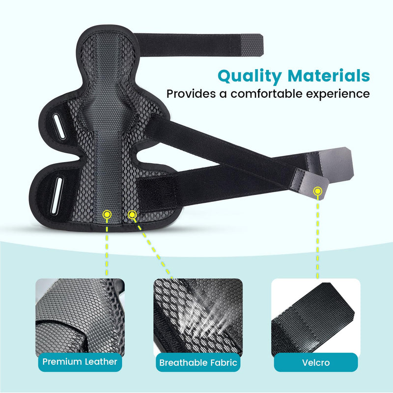 DrFinger Thumb Brace Spica Splint for Right & Left Hand, De Quervain's Tenosynovitis Splint, Breathable Wrist & Thumb Stabilizer, for Trigger Thumb, Arthritis, Tendonitis, Men and Women -Black (L/XL) L/XL Black