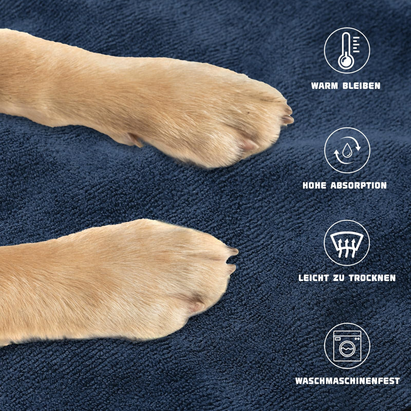 WUFANC dog bathrobe, dog bathrobe made of microfiber, extra absorbent and quick-drying, dog bathrobe with Velcro fastener and adjustable shrink strap for large, medium and small dogs (XXL) XXL - BeesActive Australia