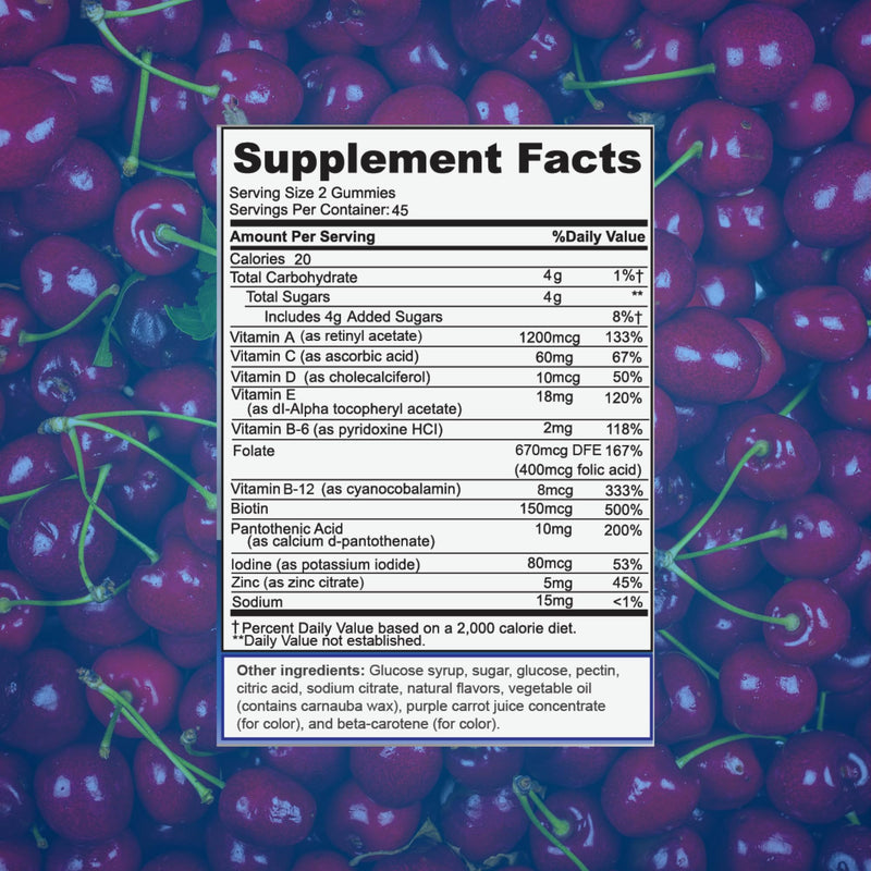 Focus Fruit Flavored Multivitamin Gummies, Gluten Free, 90 Count | Daily immune system support supplement to fill in nutrition gaps and help boost energy levels, made in USA, 45-day supply