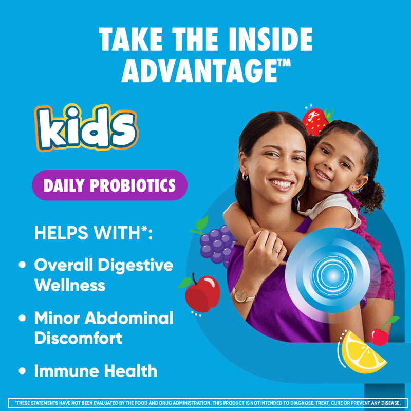 Digestive Advantage Daily Kids Probiotics - 2X 80ct Fruit Flavor Gummies natural fruit flavours 80 Count (Pack of 2)