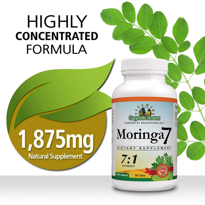 Moringa 7 Super Grass, 100% Natural Dietary Supplement, Rich in Natural nutrients, Highly Concentrated Pure Organic Moringa Oleifera Extract - 1875mg
