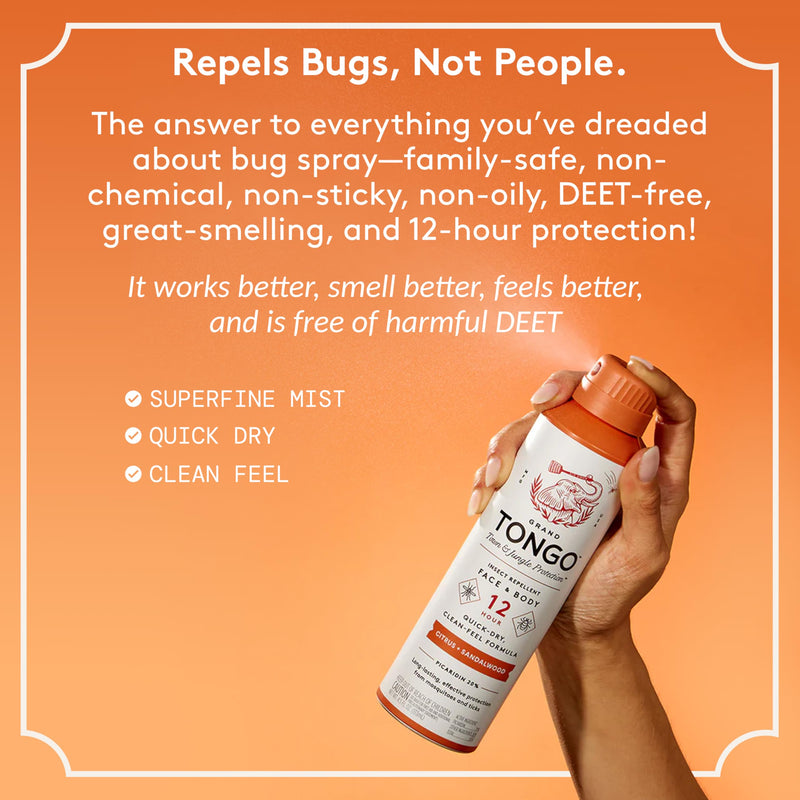 DEET-Free Insect Repellent with Picaridin, The 12 Hour Protection, DEET Alternative - Citrus + Sandalwood Citrus & Sandalwood 4.5 Ounce (Pack of 1)