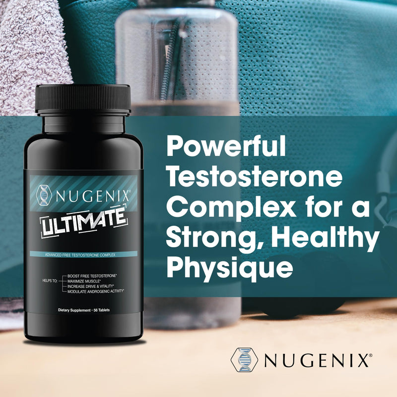 Nugenix Ultimate - Powerful Free Testosterone Booster for Men - 56 Count | Maximize Muscle, Increase Drive, Modulate Androgenic Activity 56 Count (Pack of 1)