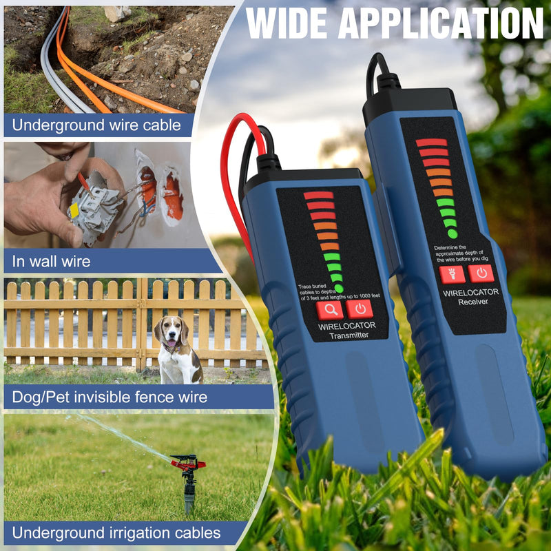 F04 Underground Wire Locator, Cable Locator with Earphone, Buried Wire Detector for Locating Breakage Cables & Wires Dog Fence Cables - BeesActive Australia