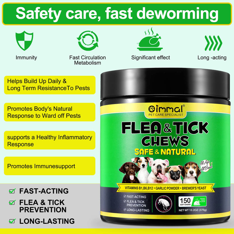 Flea and Tick Prevention for Dogs, Chews, 150 Chews, Natural Flea and Tick Supplement for Dogs, Chews - BeesActive Australia