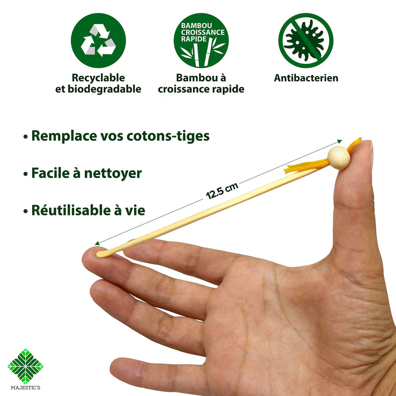 6x Bamboo Oriculi [AAA+] - Ecological Reusable Ear Cure for Life to Replace Cotton Stem - Japanese Zero Waste Ear Cleaner