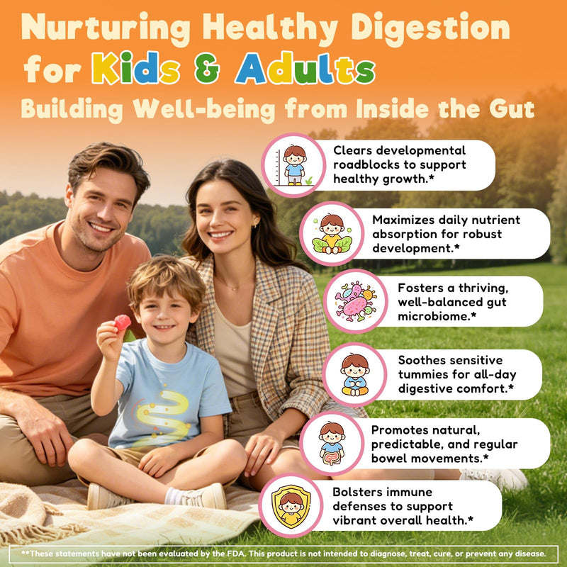 Parasite Cleanse Gummies for Humans & Kids w/Wormwood Black Walnut Clove Pumpkin Seeds, Vitamin C, D3, Zinc, Probiotics, Natural Gut Cleanse Digestive Supplement, Immune Support - 60 Counts