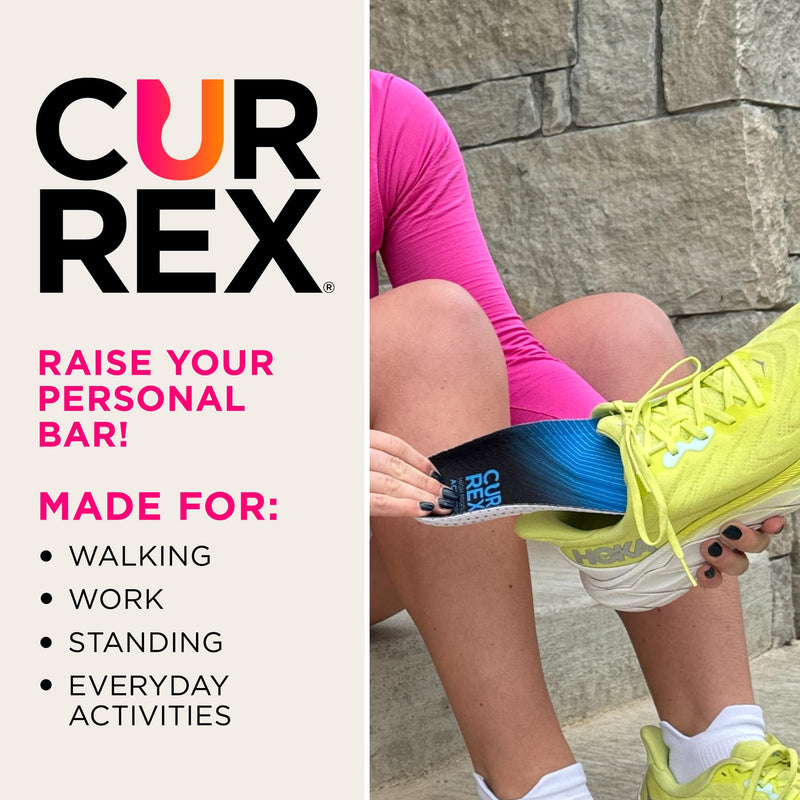 CURREX ActivePro Insoles for Walking, Working, Standing, Dance, Running & Other Sports Shoes, Arch Support Inserts to Help Reduce Fatigue & Ankle & Heel Pain for Men & Women (Medium Arch, XXL) Orange 2X-Large (Men's 13-15)