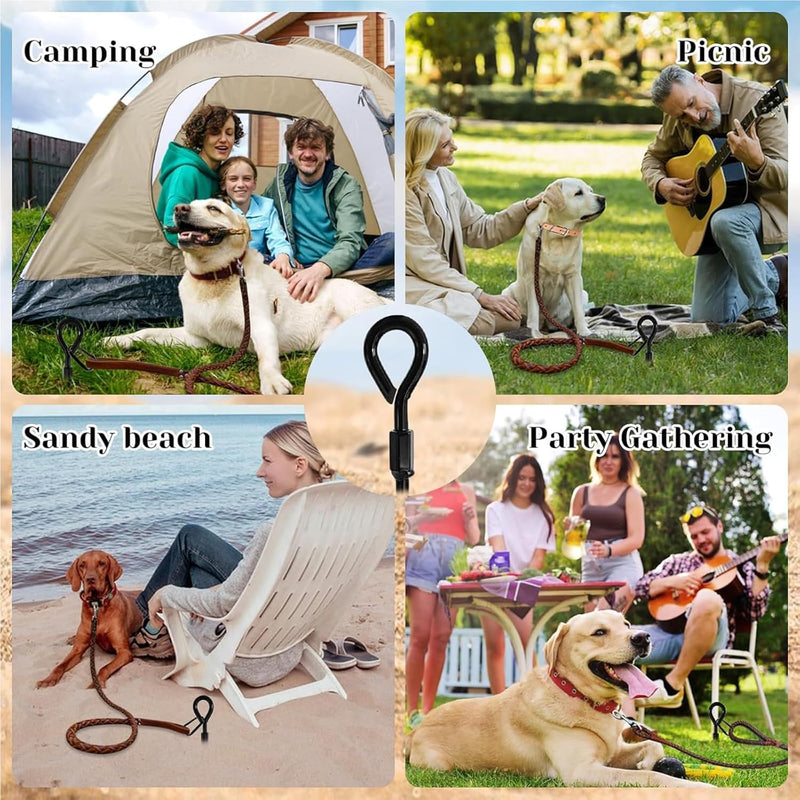 Heavy Duty Dog Tie Out Stake Spiral Strong Ground Anchor for Large Dog Up to 150 lbs, Dog Stake Runner for Yard, Dog Leads for Yard, Outdoor Dog Run for Camping Gear or Beach Accessories - BeesActive Australia