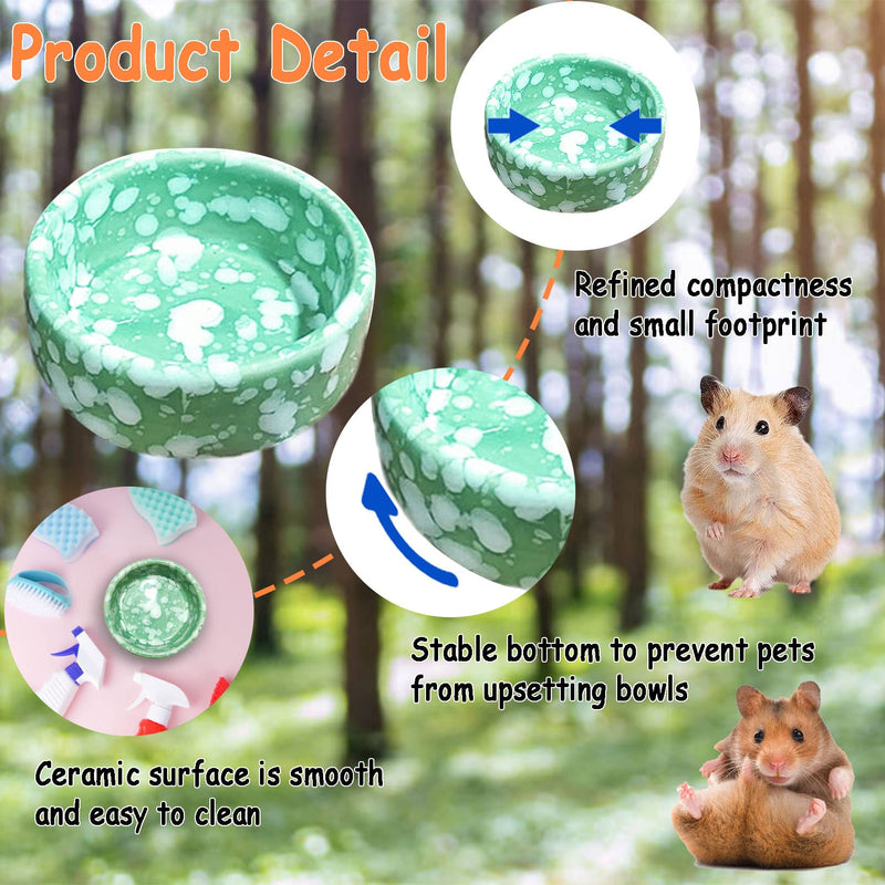 kathson 2 Pcs Hamster Food Bowl Guinea Pig Ceramic Water Bowl Small Animal Feeding Dish for Dwarf Hamster Gerbil Syrian Ferret Hedgehog Chinchilla Bunny (Green)… Green - BeesActive Australia