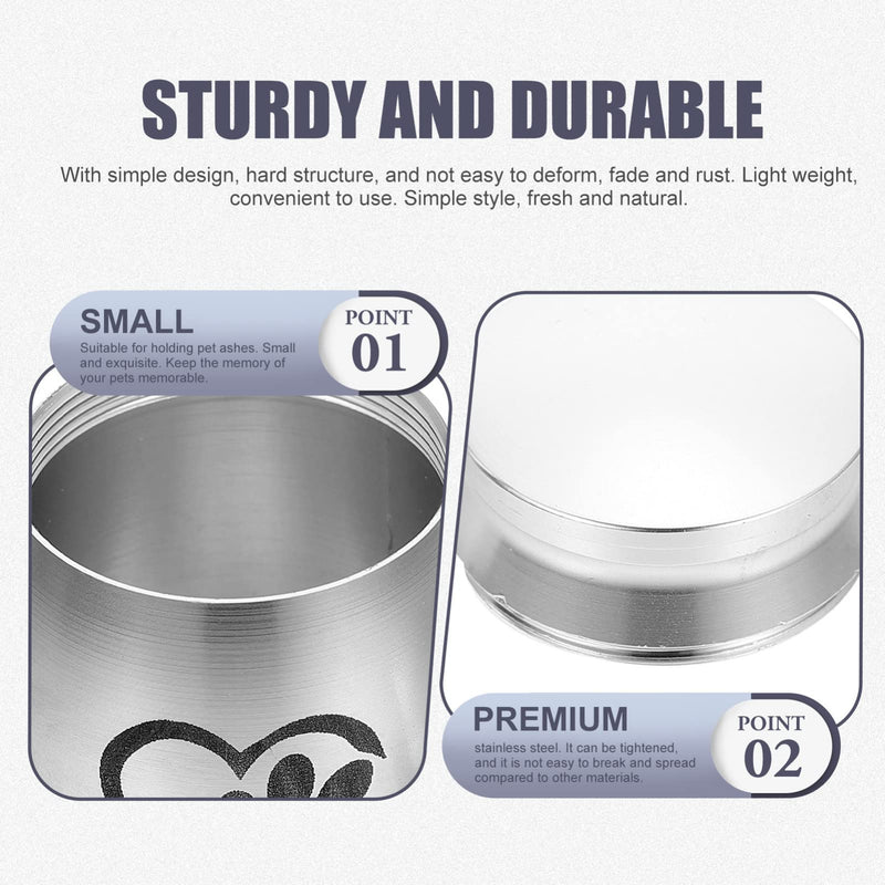 Zerodeko Small Cremation Pet Urn for Dogs Ashes Pet Urn for Dogs Ashes Small Mini Pet Paw Keepsake Urn Stainless Steel Memorial Keepsake for Dogs Cats Silver - BeesActive Australia