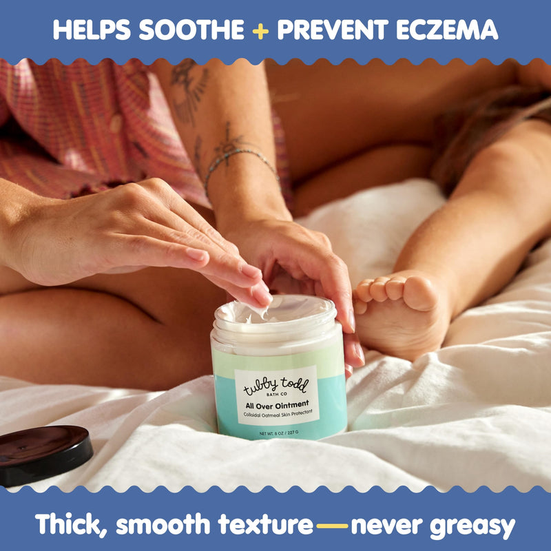 TUBBY TODD All Over Ointment - Baby Eczema Cream, Everyday Multi-Purpose Sensitive, Dry, Irritation Baby Skin Relief Cream, Steroid & Gluten Free, Fragrance Free, 3.5 oz & 8oz, 2 Pack 2 Pack - 3.5 Ounce & 8 Ounce - BeesActive Australia
