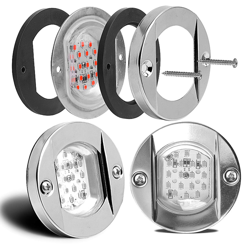HUSUKU LED Marine Courtesy Lights, 316 Stainless Steel, 18LED IP65 Boat Transom Mount Waterproof Stern/Pontoon Lights 10-36V blue - BeesActive Australia