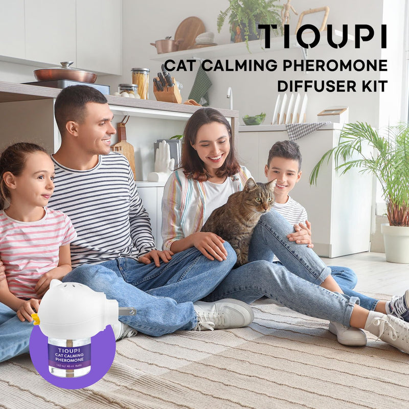 Cat Pheromones Calming Diffuser: 2 Diffusers & 2 Refills Top Value Kit – Cat Calming Diffuser Helps Reduce Scratching, Peeing, Meowing, Hiding, Urine Marking & Aggression Orange
