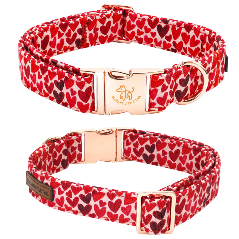 Elegant little tail Valentine's Day Dog Collar, Cute Red Heart Dog Collar with Bow for Medium Dogs, Female or Male Adjustable Cotton Pet Collar Holiday Puppy Collar for Small Medium Large Dogs Medium (Pack of 1) A: Red Heart - BeesActive Australia