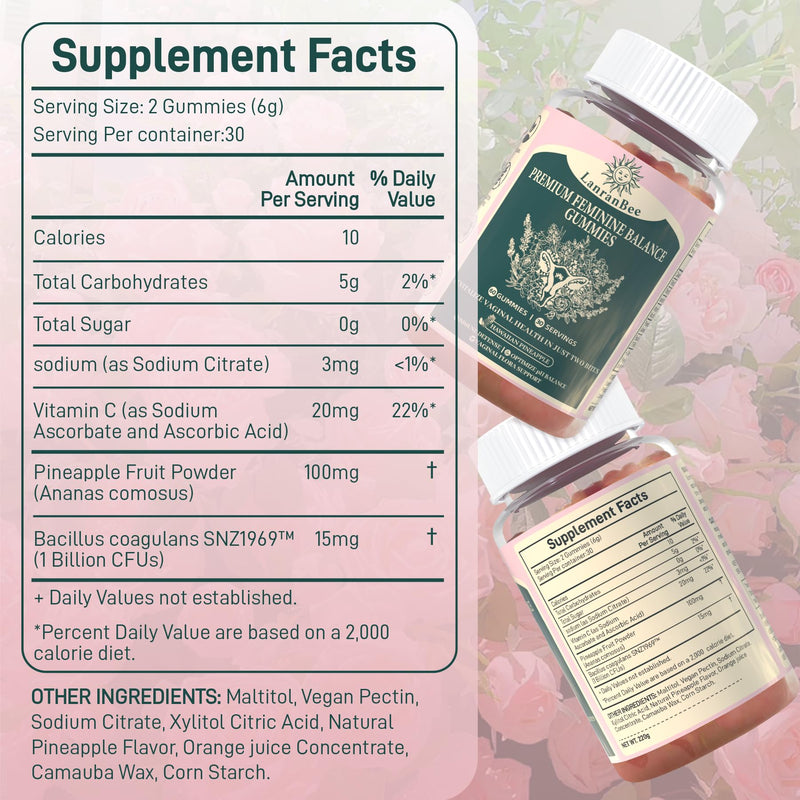 Pineapple Probiotics pH Balance for Women, Premium Feminine Balance Gummie | Support Healthy Odor and Vaginal Flora, Digestive Health & Immune, Hawaiian Pineapple, 120 Vegan Gummies - 60 Servings 2