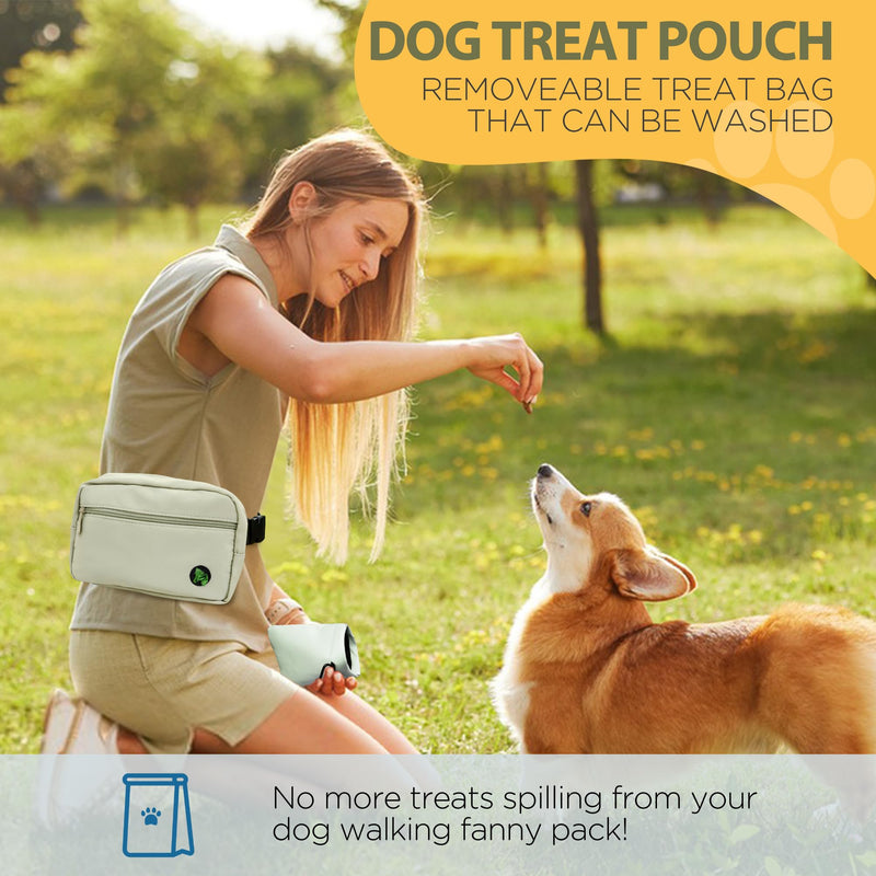 Puppy Dog Treat Pouches for Pet Training Treat Bag for Dog Training, Dog Walking Fanny Pack with Carabiner, Built-in Poop Bag Dispenser & Reuse Dog Poop Bag Holder, Puppy Pet Treat Waist Belt (Green) Green - BeesActive Australia